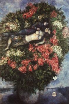 Marc Chagall : Lovers in the Lilacs